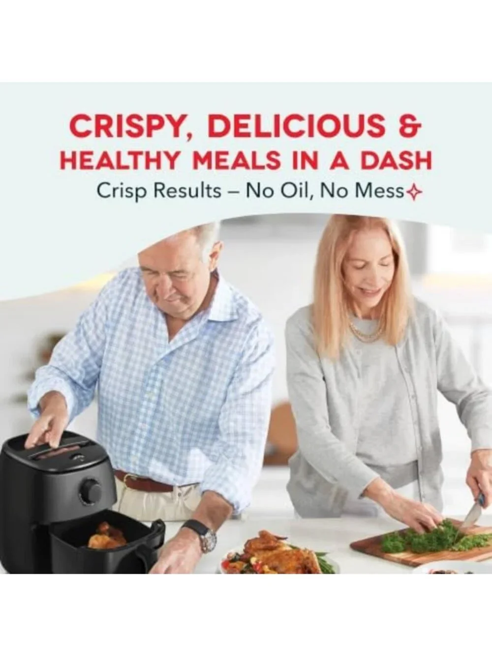 Compact Air Fryer 2.6 Quart - Healthy Cooking, Crisp & Delicious Meals, Black